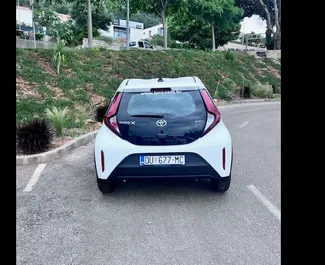 Toyota Aygo X 2025 car hire in Croatia, featuring ✓ Petrol fuel and 75 horsepower ➤ Starting from 27 EUR per day.