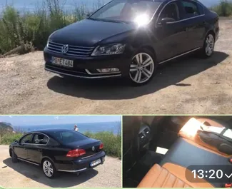 Front view of a rental Volkswagen Passat at Podgorica Airport, Montenegro ✓ Car #16215. ✓ Automatic TM ✓ 0 reviews.