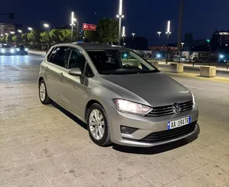 Front view of a rental Volkswagen Golf 7 in Tirana, Albania ✓ Car #16587. ✓ Automatic TM ✓ 0 reviews.