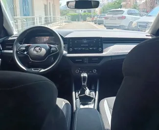 Front view of a rental Skoda Scala in Budva, Montenegro ✓ Car #16535. ✓ Automatic TM ✓ 0 reviews.